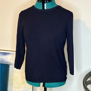 Philosophy Navy Blue Long Sleeve Sweater Zipper back Top Sz L Lightweight